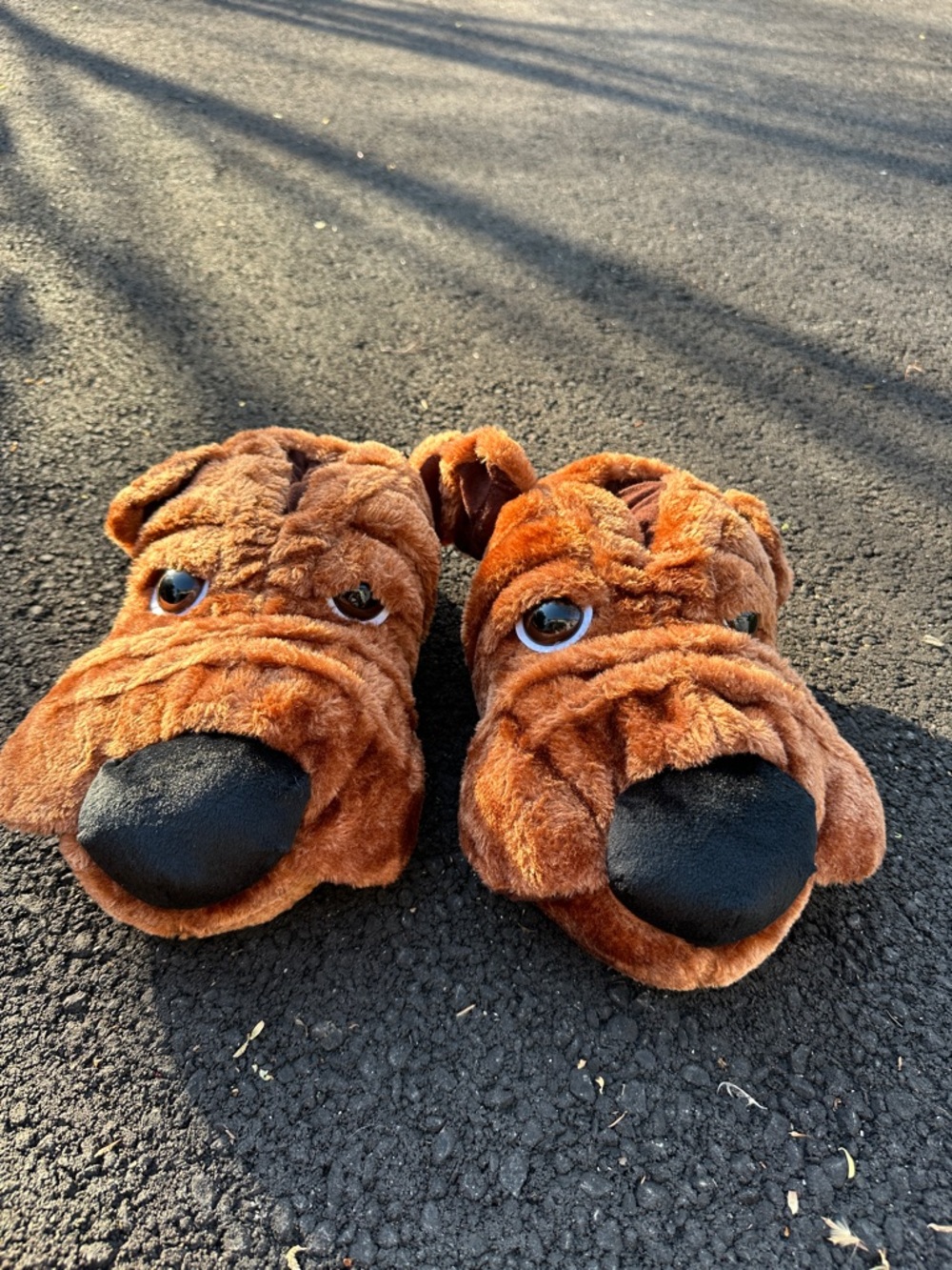Plush Brown Dog Face Women's Slippers - Cozy Indoor Slip-Ons